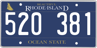 RI license plate 520381