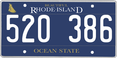 RI license plate 520386