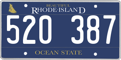 RI license plate 520387