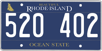 RI license plate 520402