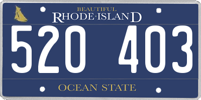 RI license plate 520403