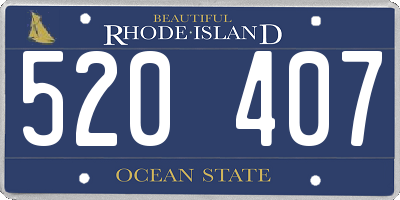 RI license plate 520407
