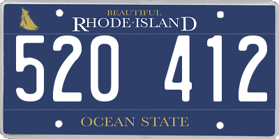 RI license plate 520412