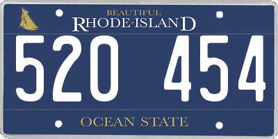 RI license plate 520454