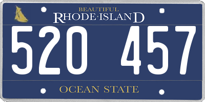 RI license plate 520457
