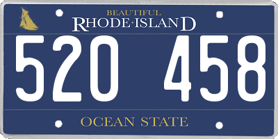 RI license plate 520458