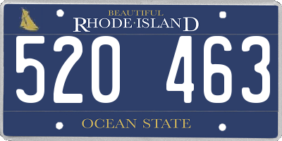 RI license plate 520463