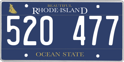 RI license plate 520477