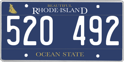 RI license plate 520492
