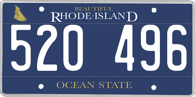 RI license plate 520496