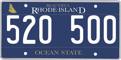 RI license plate 520500