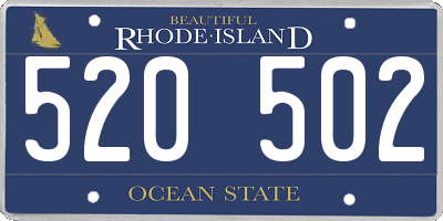 RI license plate 520502