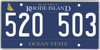 RI license plate 520503