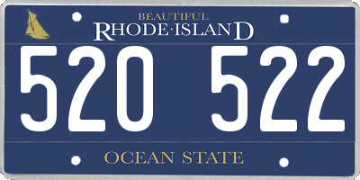 RI license plate 520522