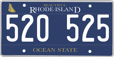 RI license plate 520525