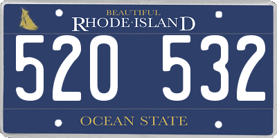 RI license plate 520532