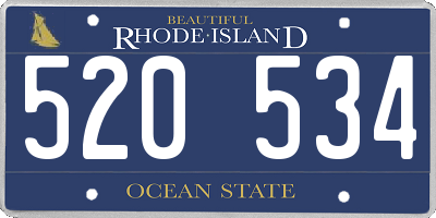 RI license plate 520534
