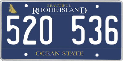 RI license plate 520536