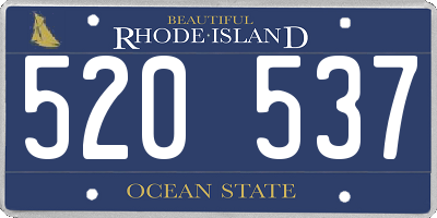 RI license plate 520537