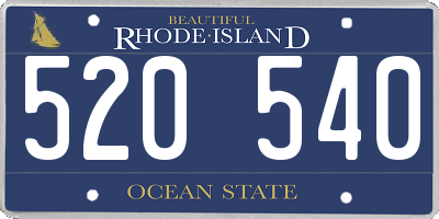 RI license plate 520540