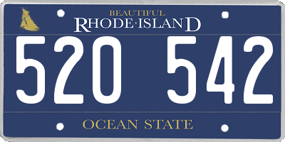 RI license plate 520542