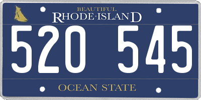 RI license plate 520545