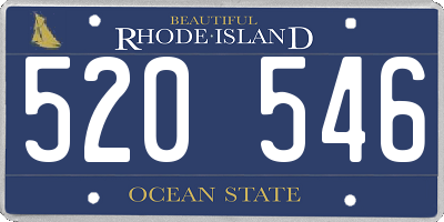 RI license plate 520546