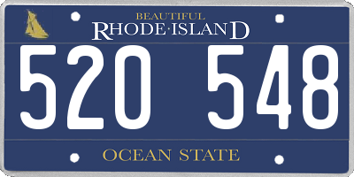 RI license plate 520548