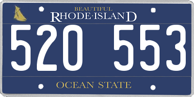 RI license plate 520553