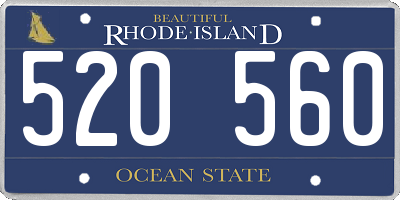 RI license plate 520560