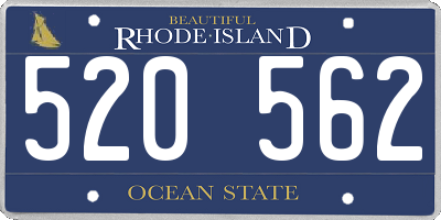 RI license plate 520562