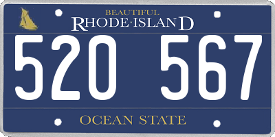 RI license plate 520567