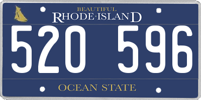 RI license plate 520596