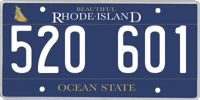 RI license plate 520601
