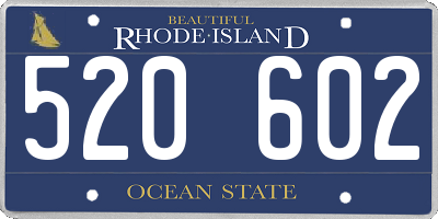RI license plate 520602