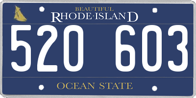 RI license plate 520603