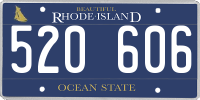 RI license plate 520606
