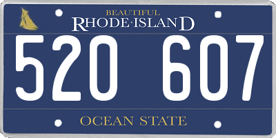RI license plate 520607