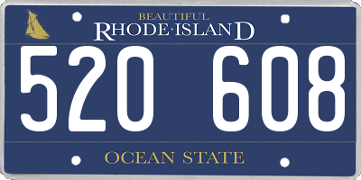 RI license plate 520608