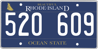 RI license plate 520609