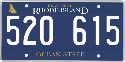 RI license plate 520615