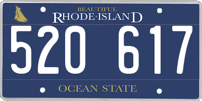 RI license plate 520617