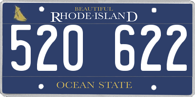 RI license plate 520622