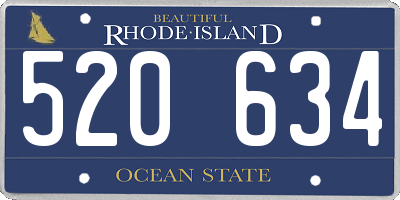 RI license plate 520634