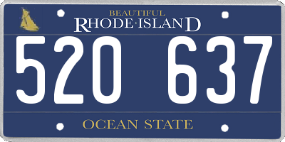RI license plate 520637