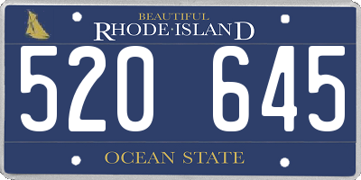 RI license plate 520645