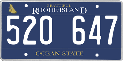 RI license plate 520647