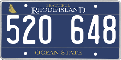 RI license plate 520648