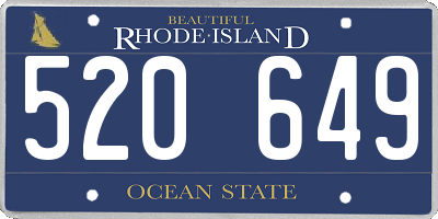 RI license plate 520649