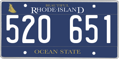 RI license plate 520651